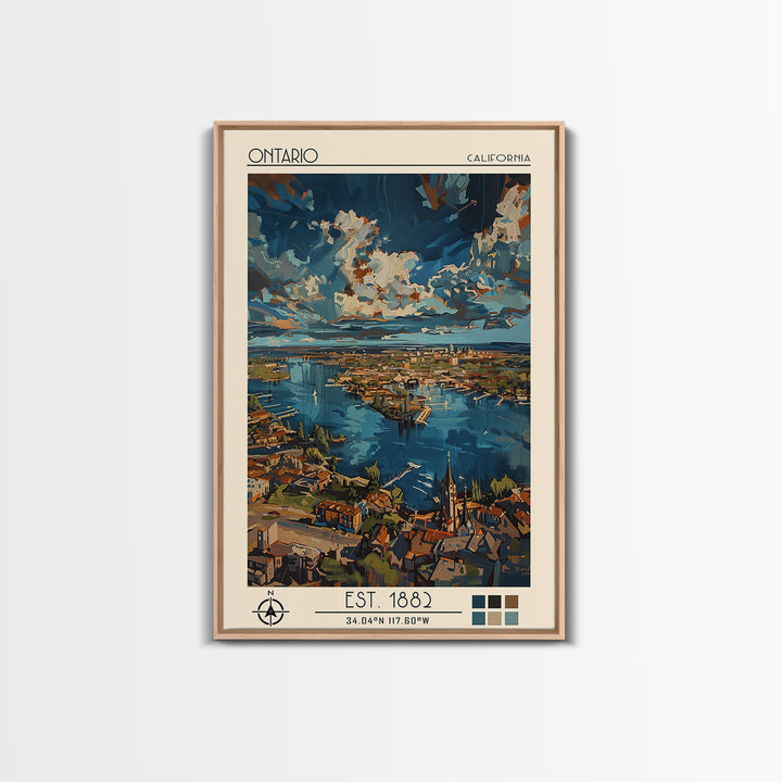 Ontario Travel Poster, Framed Canvas Print, Poster Print, Travel Wall Art, Art Print, Wall Art, Travel Wall Decor, City Illustration