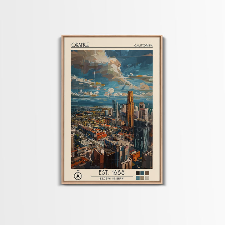 Orange Travel Poster, Canvas Print, Retro Travel Poster, City Wall Art, Vintage Travel, Travel Wall Art, Landscape Art, Poster Print