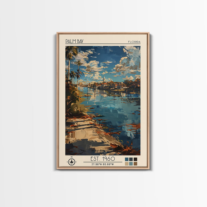 Palm Bay Travel Poster, Canvas Print, City Art Print, Travel Wall Art, Travel Prints, Minimalist Poster, Poster Art, Wanderlust Gift