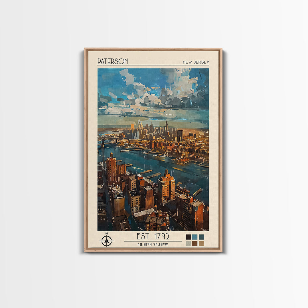Paterson Travel Poster, Canvas Print, Travel Prints, Landscape Art, Travel Art Print, Gallery Wall Set, City Art Print, Poster Print