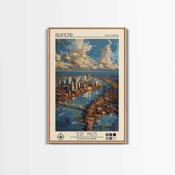 Richmond Virginia Travel Poster, Canvas Print, Travel Art Print, Modern Wall Decor, City Art Print, Travel Prints, Minimalist Poster