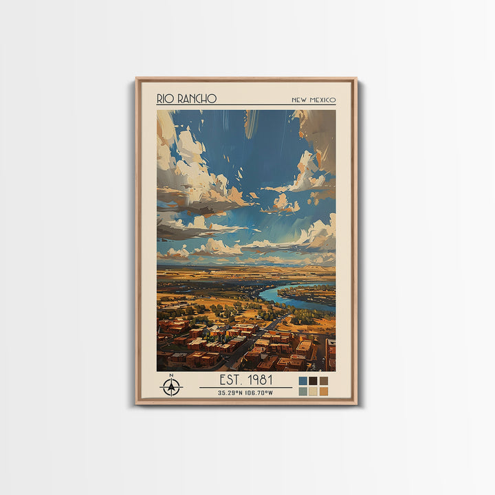 Rio Rancho Travel Poster, Framed Canvas Print, Travel Wall Decor, Minimalist Poster, Landscape Art, Travel Decor, City Travel Poster