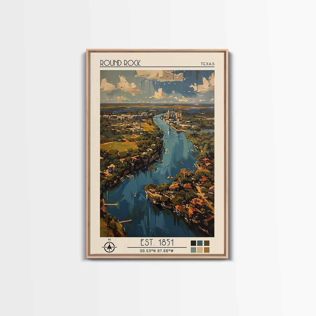 Round Rock Travel Poster, Canvas Print, Travel Prints, Landscape Art, Colorful Wall Art, Poster Print, Poster Art, Travel Wall Decor