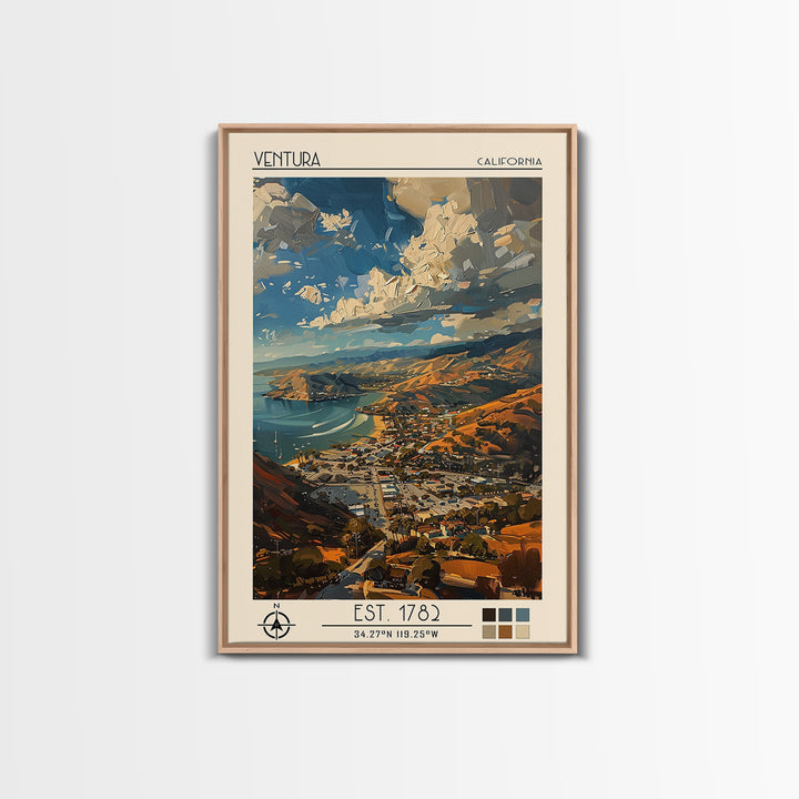 Ventura Travel Poster, Canvas Print, Travel Wall Decor, Minimalist Poster, Travel Art Print, Home Office Decor, Living Room Wall Art