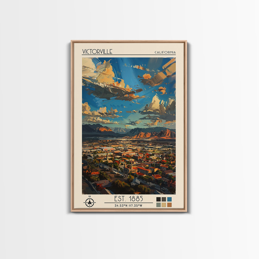 Victorville Travel Poster, Canvas Print, Poster Print, Travel Wall Art, Vintage Travel Art, Living Room Wall Art, City Travel Poster