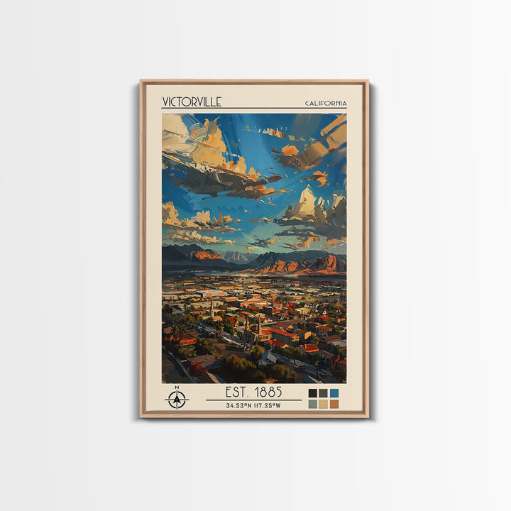 Victorville Travel Poster, Canvas Print, Poster Print, Travel Wall Art, Vintage Travel Art, Living Room Wall Art, City Travel Poster