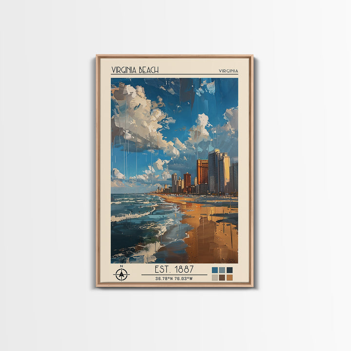 Virginia Beach Travel Poster, Canvas Print, City Art Print, Travel Wall Art, Vintage Poster, City Travel Poster, Vintage City Poster