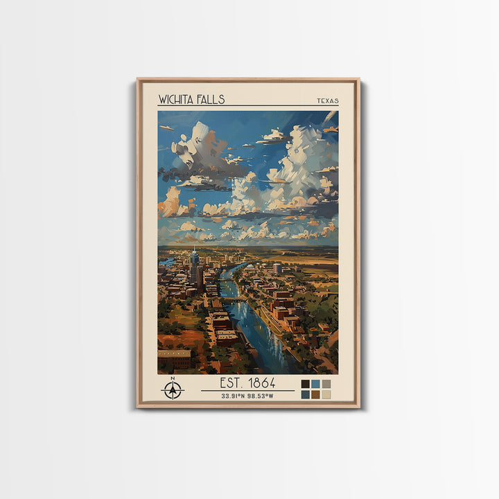 Wichita Falls Travel Poster, Canvas Print, City Travel Poster, Vintage City Poster, Vintage Poster, Travel Art Print, Travel Posters