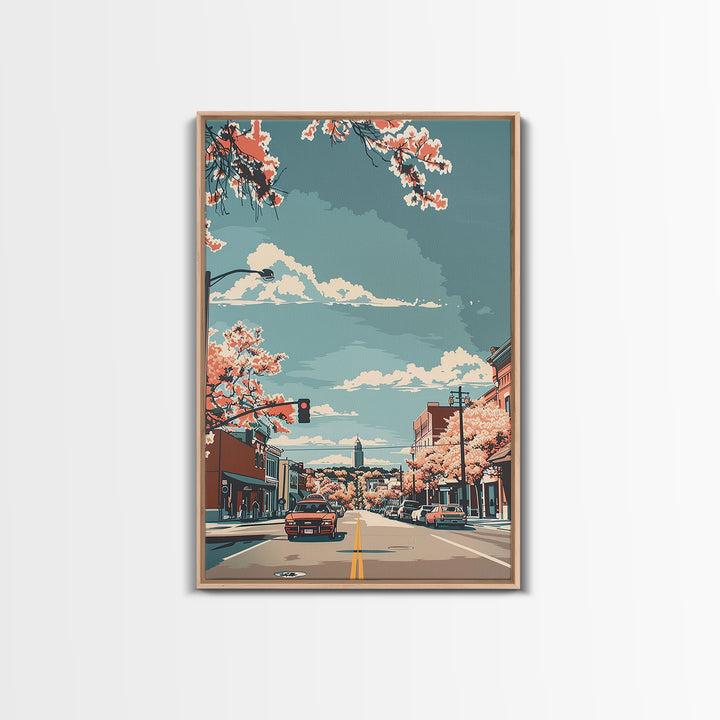 Abilene Travel Poster, Framed Canvas Print, Travel Wall Art, City Wall Art, Minimalist Poster, Travel Wall Decor, City Travel Poster