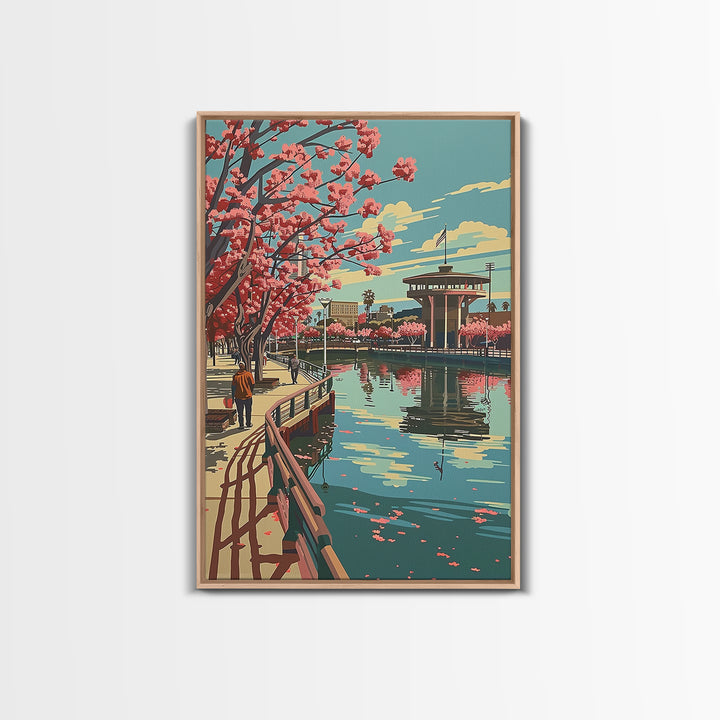 Anaheim Travel Poster, Framed Canvas Print, Travel Art Print, Modern Wall Decor, Travel Print, Watercolor Cityscape, Travel Wall Art