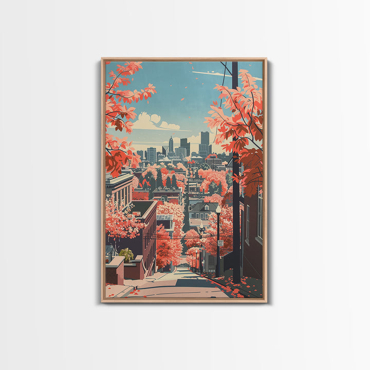 Ann Arbor Travel Poster, Framed Canvas Print, City Travel Poster, Vintage City Poster, Poster Print, Vintage Posters, Retro Wall Art