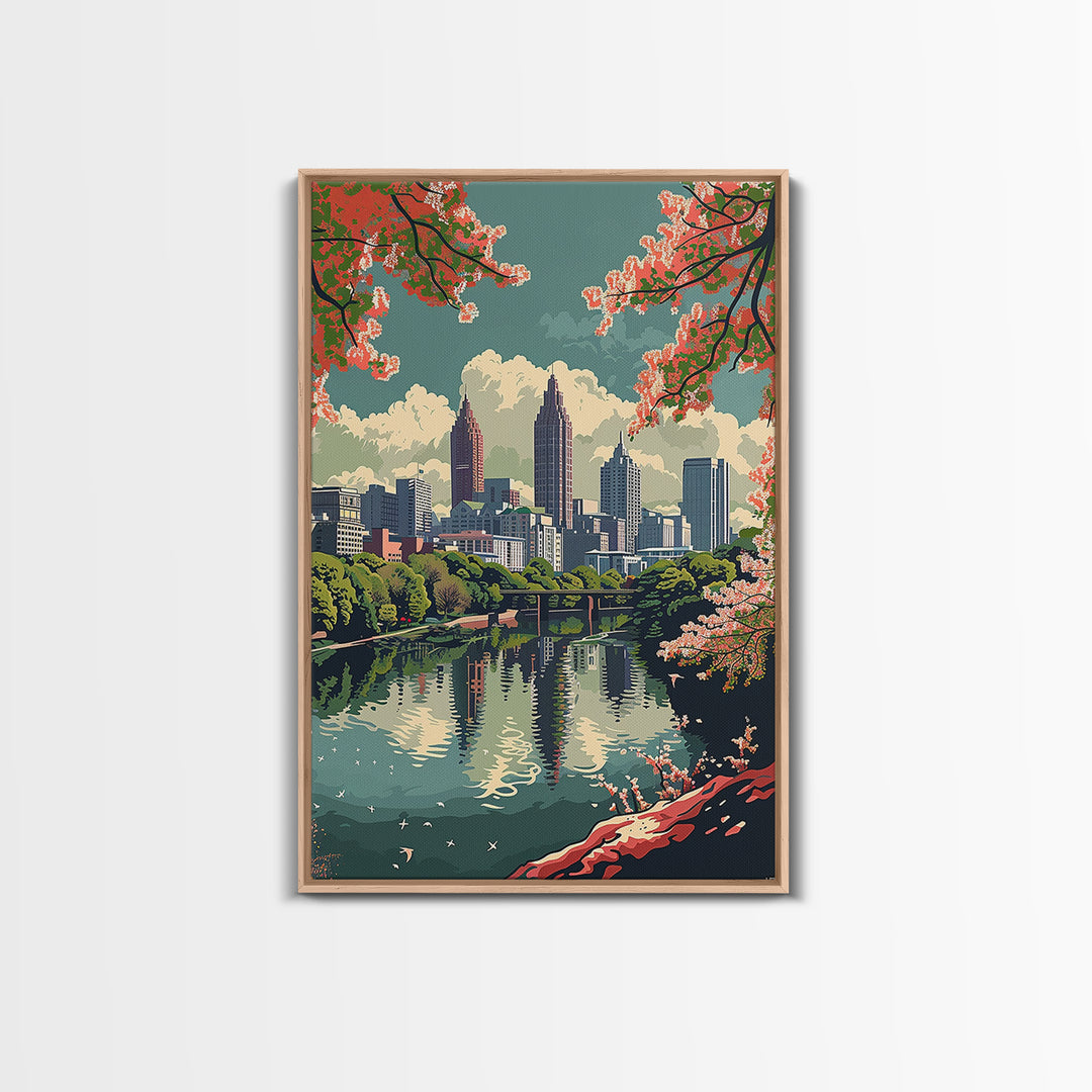 Atlanta Travel Poster, Framed Canvas Print, City Travel Poster, Travel Wall Decor, Travel Decor, Retro Travel Poster, Fine Art Print