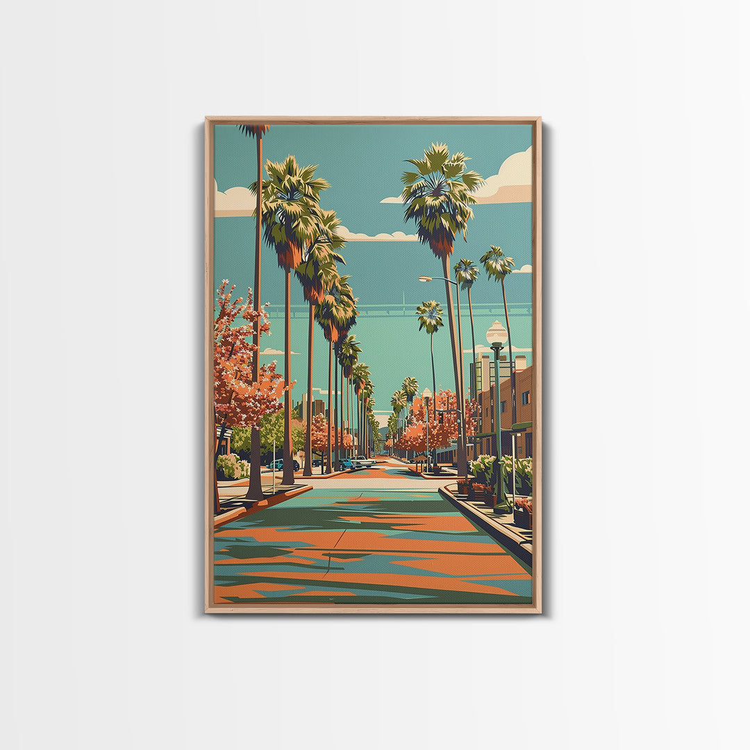 Bakersfield Travel Poster, Framed Canvas Print, Travel Wall Decor, Minimalist Poster, Art Print, Travel Wall Art, City Travel Poster