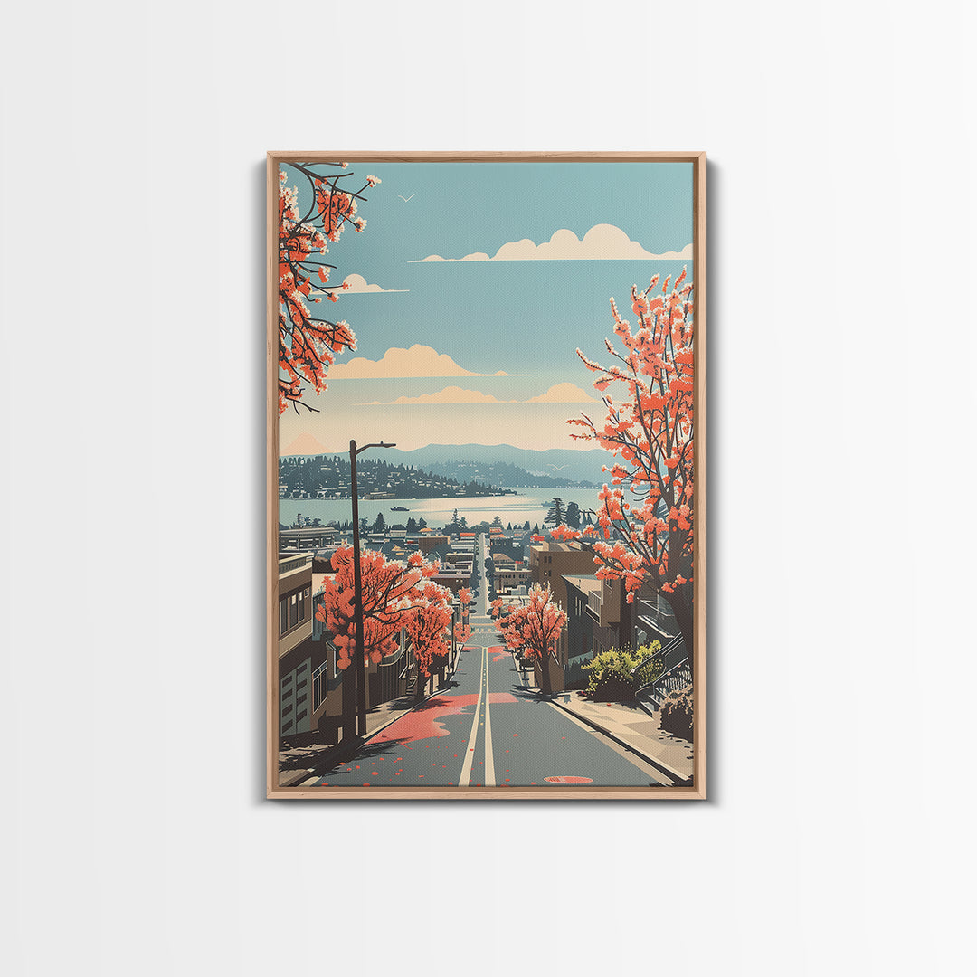 Berkeley Travel Poster, Framed Canvas Print, Retro Wall Art, Travel Print, Living Room Wall Art, Retro Travel Poster, City Art Print