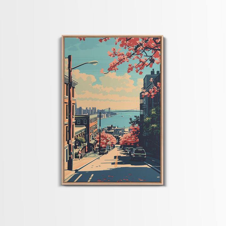 Bridgeport Travel Poster, Canvas Print, City Art Print, Travel Wall Art, Wall Art, Vintage Poster, Vintage Travel Art, Landscape Art
