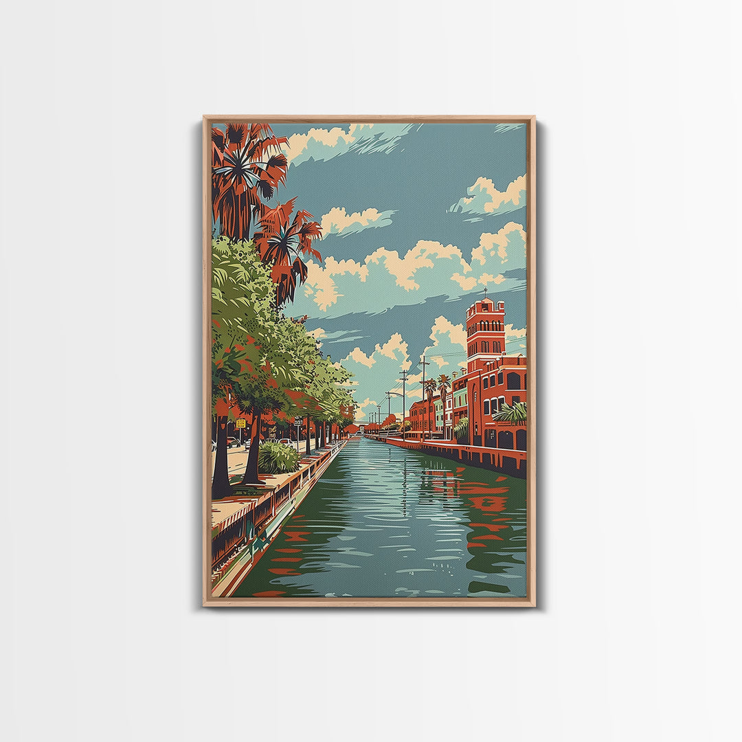 Brownsville Travel Poster, Framed Canvas Print, Retro Wall Art, Travel Print, Retro Travel Print, Vintage Travel Art, City Art Print
