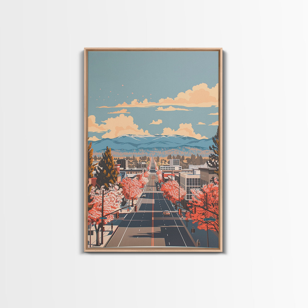 Chico Travel Poster, Framed Canvas Print, City Travel Poster, Travel Wall Art, Modern Wall Decor, Poster Print, Living Room Wall Art