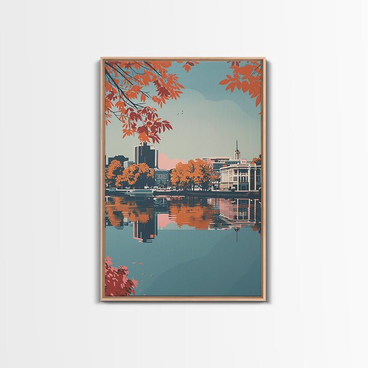 Columbia South Carolina Travel Poster, Canvas Print, Travel Prints, Landscape Art, Travel Wall Decor, Retro Travel Print, Home Decor