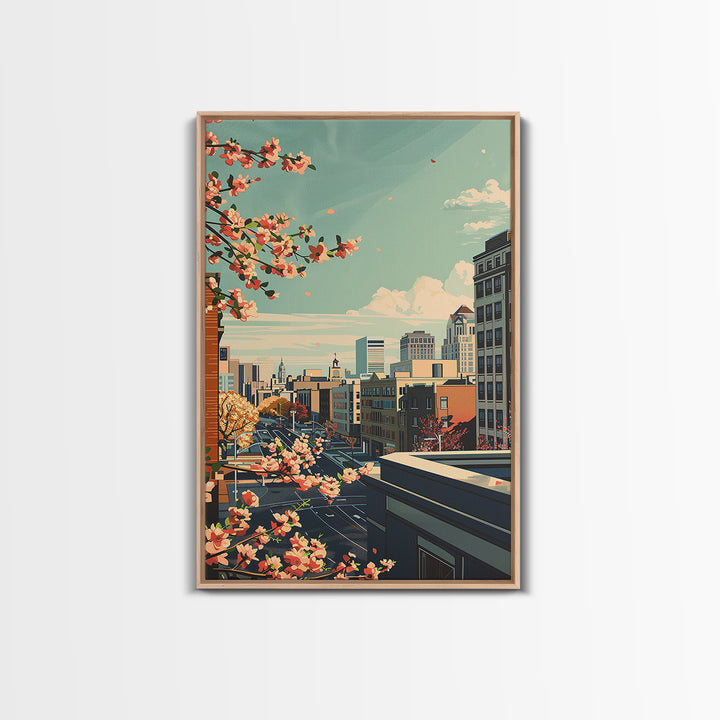 Dayton Travel Poster, Framed Canvas Print, City Travel Poster, Travel Wall Art, Home Office Decor, Travel Wall Decor, Travel Posters