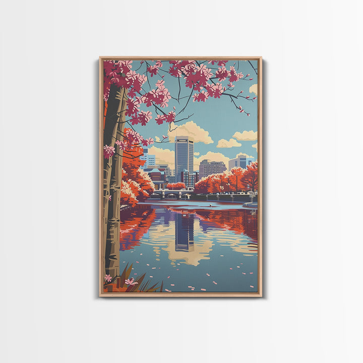 Durham Travel Poster, Canvas Print, Retro Wall Art, Travel Print, Wall Art, City Travel Poster, Retro Travel Poster, Travel Wall Art