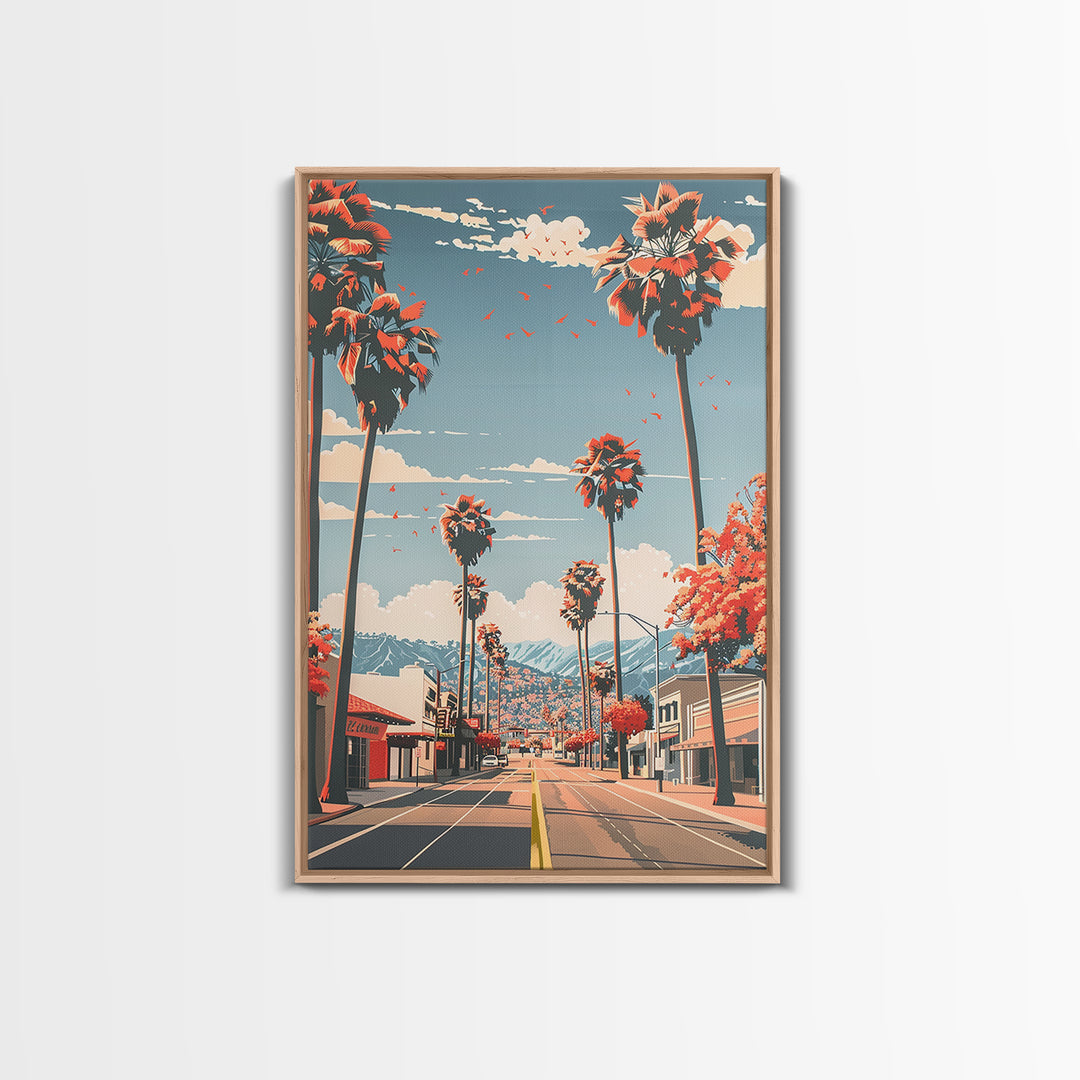 El Cajon Travel Poster, Framed Canvas Print, Travel Wall Art, City Wall Art, Vintage City Poster, Wanderlust Gift, Minimalist Poster