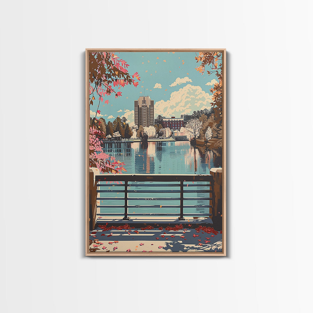Greensboro Travel Poster, Canvas Print, City Travel Poster, Travel Wall Art, Fine Art Print, Wall Art, City Illustration, Home Decor