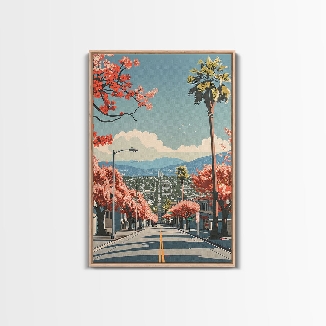 Inglewood Travel Poster, Framed Canvas Print, City Travel Poster, Travel Wall Art, Vintage Travel, Retro Wall Art, Minimalist Poster