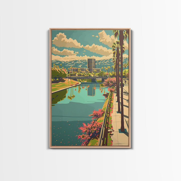 Irvine Travel Poster, Framed Canvas Print, City Art Print, Travel Wall Art, Fine Art Print, Retro Travel Poster, Vintage City Poster