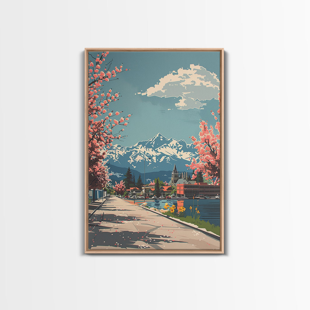 Lakewood Travel Poster, Framed Canvas Print, City Travel Poster, Travel Wall Decor, Art Print, Mid Century Wall Art, Travel Wall Art