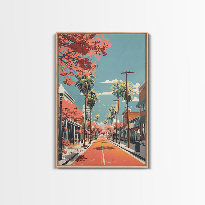 League City Travel Poster, Framed Canvas Print, Travel Prints, Landscape Art, Travel Art Print, Vintage Travel Print, Fine Art Print