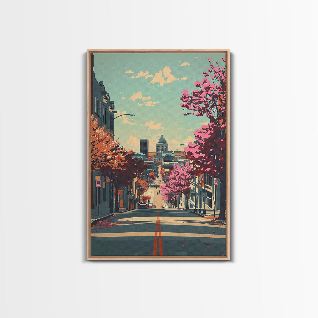 Lincoln Travel Poster, Framed Canvas Print, City Travel Poster, Vintage City Poster, Landscape Art, Travel Posters, Gallery Wall Set