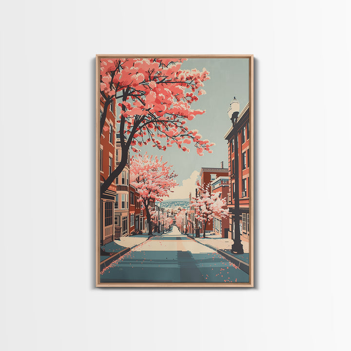 Lowell Travel Poster, Canvas Print, Retro Wall Art, Travel Print, Travel Decor, City Wall Art, Poster Print, Wall Art, Travel Prints