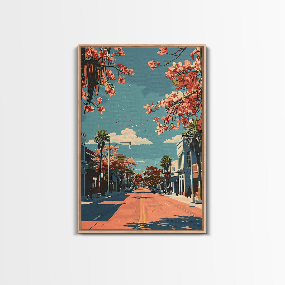 McAllen Travel Poster, Framed Canvas Print, City Art Print, Travel Wall Art, Landscape Art, Mid Century Wall Art, Retro Travel Print