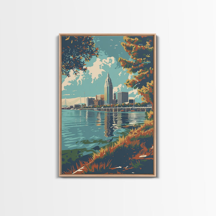 Mobile Travel Poster, Canvas Print, Travel Prints, Landscape Art, Minimalist Poster, Travel Wall Art, Gallery Wall Set, Poster Print