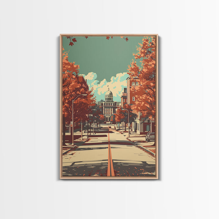 Montgomery Travel Poster, Canvas Print, City Art Print, Travel Wall Art, Vintage Travel Art, Vintage Travel Print, City Illustration