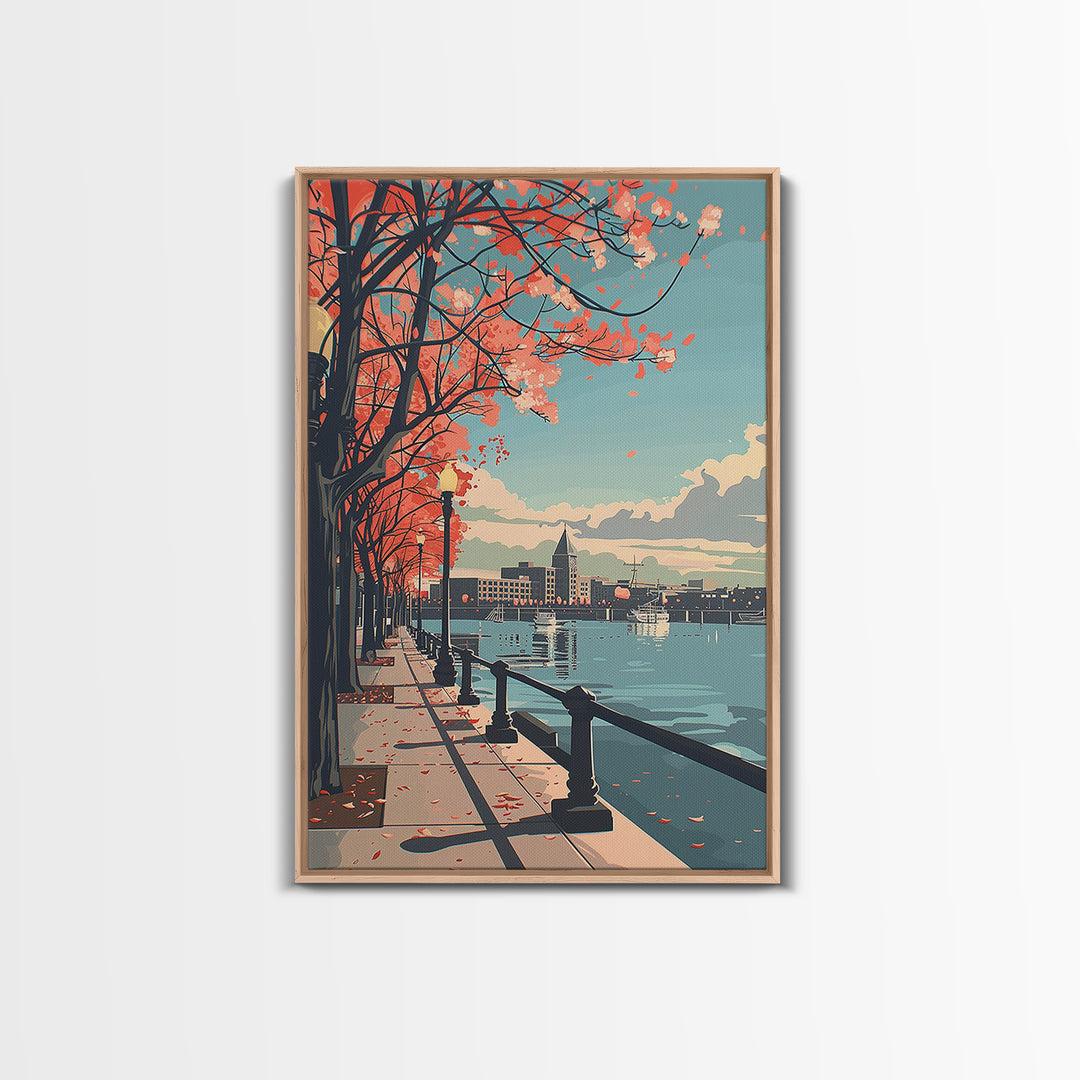 Naperville Travel Poster, Framed Canvas Print, City Travel Poster, Vintage City Poster, Travel Print, Travel Prints, Travel Wall Art