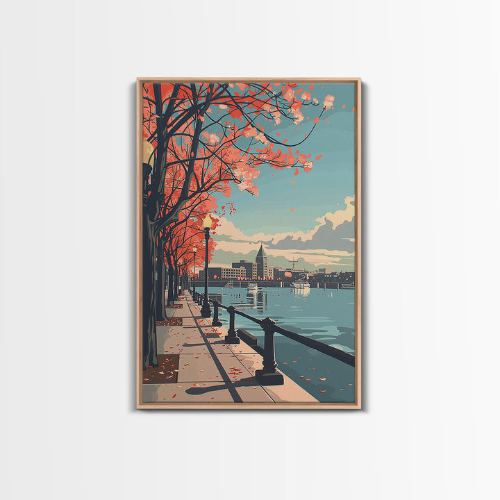 Naperville Travel Poster, Framed Canvas Print, City Travel Poster, Vintage City Poster, Travel Print, Travel Prints, Travel Wall Art