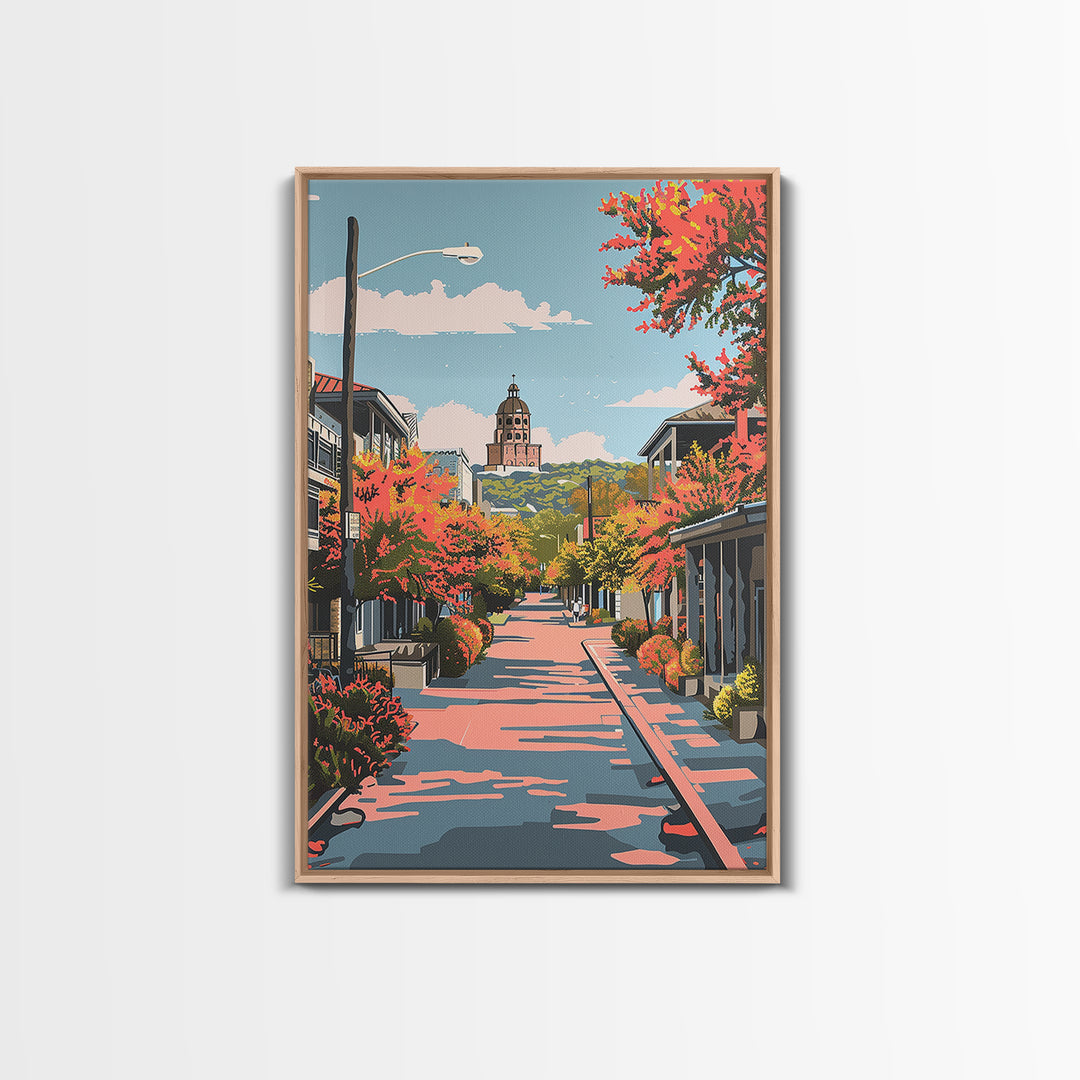 New Braunfels Travel Poster, Framed Canvas Print, Retro Travel Poster, City Wall Art, Vintage Travel, Poster Art, Retro Travel Print