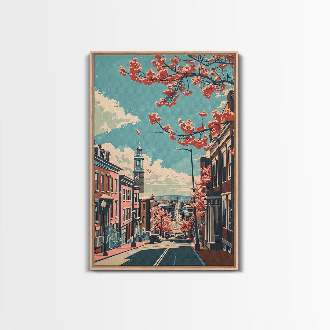 New Haven Travel Poster, Framed Canvas Print, City Travel Poster, Travel Wall Art, Vintage Travel Art, City Wall Art, Vintage Poster