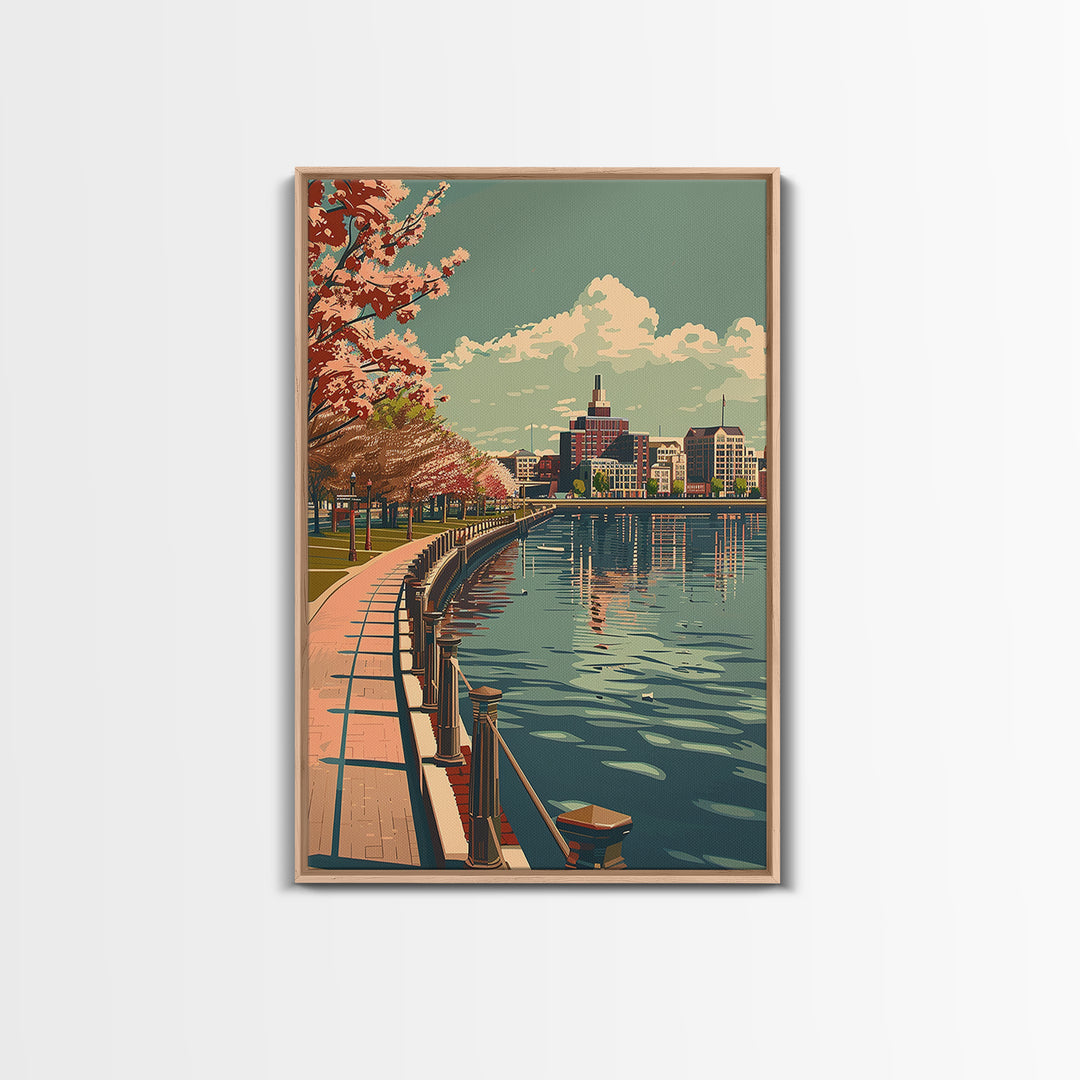 Norfolk Travel Poster, Canvas Print, City Travel Poster, Vintage City Poster, Travel Art Print, Living Room Wall Art, Vintage Poster
