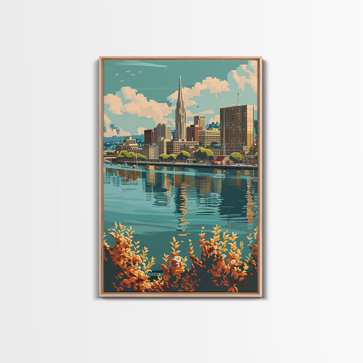 Oakland Travel Poster, Canvas Print, City Travel Poster, Travel Wall Decor, Living Room Wall Art, Gallery Wall Set, Travel Art Print