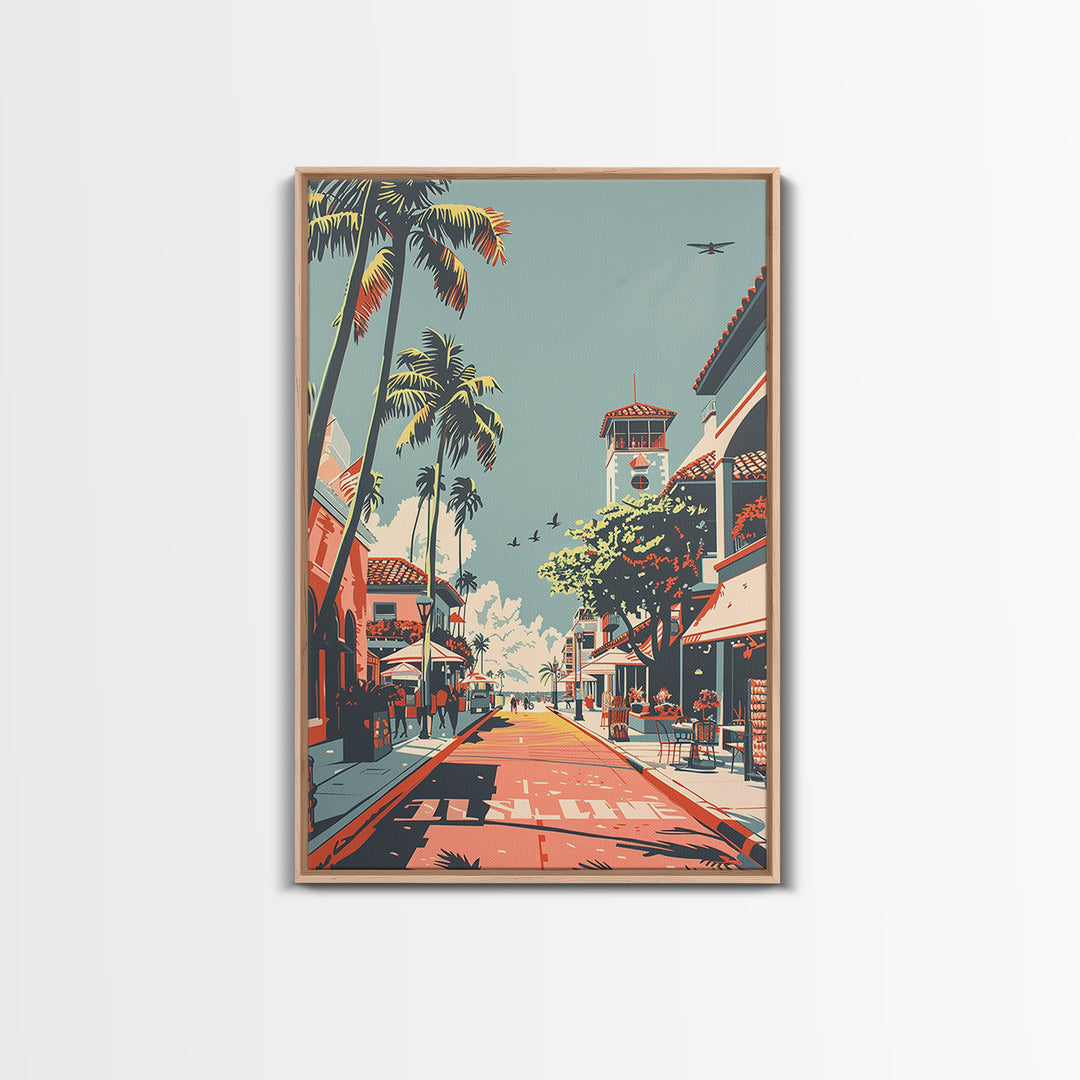 Pompano Beach Travel Poster, Canvas Print, City Art Print, Travel Wall Art, Poster Art, Travel Wall Decor, Art Print, Retro Wall Art