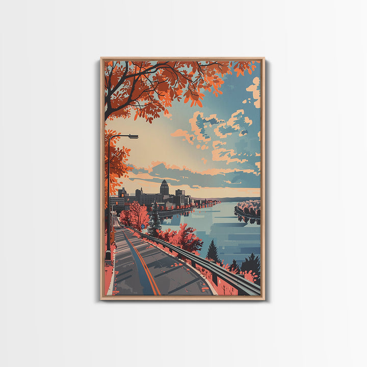 Rochester Travel Poster, Framed Canvas Print, City Travel Poster, Vintage City Poster, Fine Art Print, Vintage Posters, Travel Print
