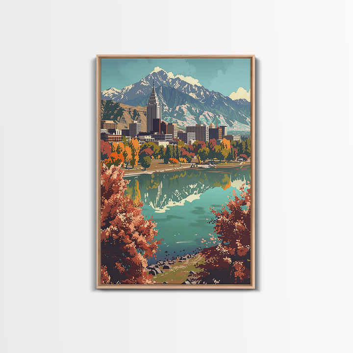 Salt Lake City Travel Poster, Canvas Print, Travel Wall Decor, Minimalist Poster, Home Office Decor, Travel Wall Art, Travel Posters