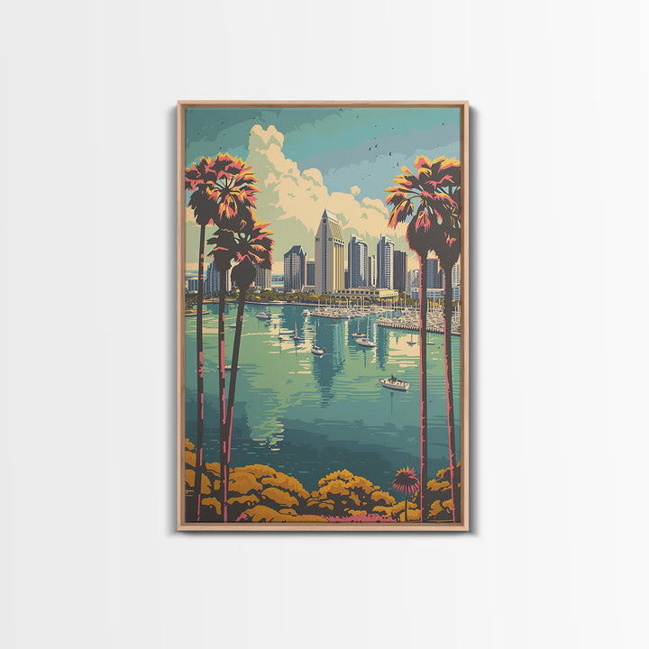 San Diego Travel Poster, Canvas Print, Travel Prints, Landscape Art, Poster Print, City Illustration, City Art Print, Vintage Poster