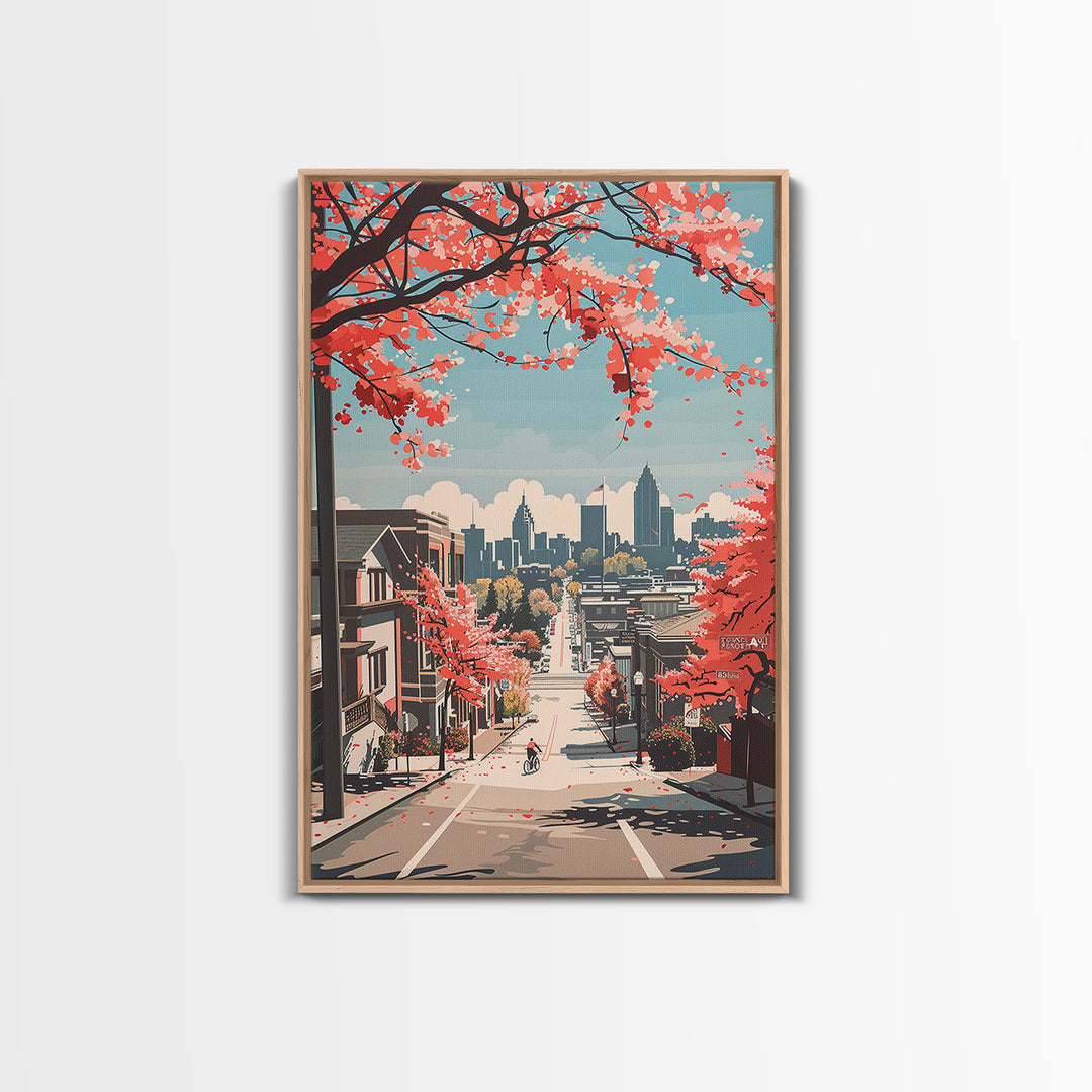 Sandy Springs Travel Poster, Framed Canvas Print, Travel Wall Art, City Wall Art, Mid Century Wall Art, Modern Wall Decor, Art Print