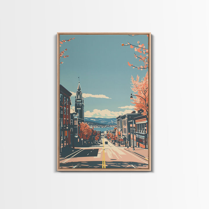 Springfield Massachusetts Travel Poster, Canvas Print, City Travel Poster, Travel Wall Decor, Retro Travel Poster, Colorful Wall Art