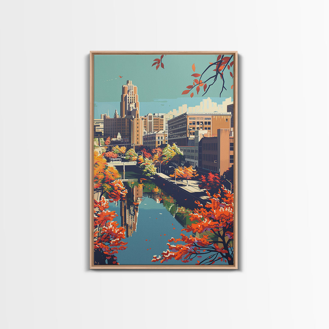 Springfield Missouri Travel Poster, Framed Canvas Print, City Travel Poster, Vintage City Poster, Poster Print, Living Room Wall Art