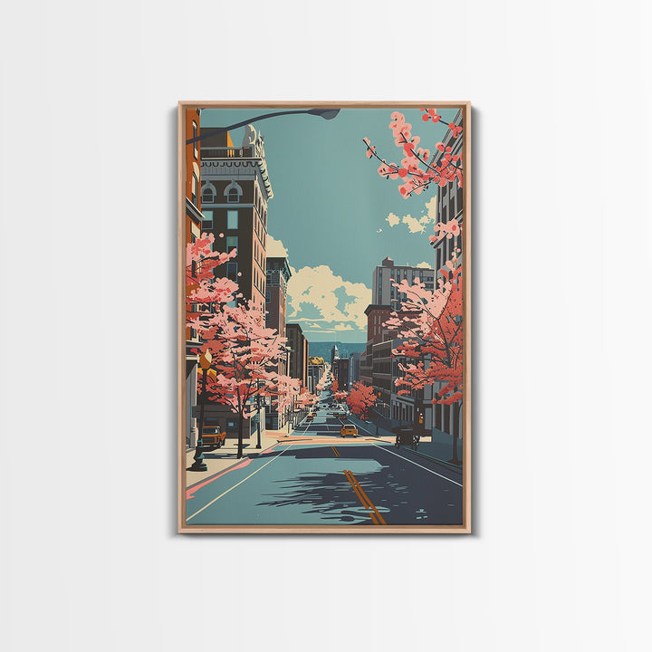 Syracuse Travel Poster, Canvas Print, City Travel Poster, Travel Wall Art, Watercolor Cityscape, Landscape Art, Living Room Wall Art