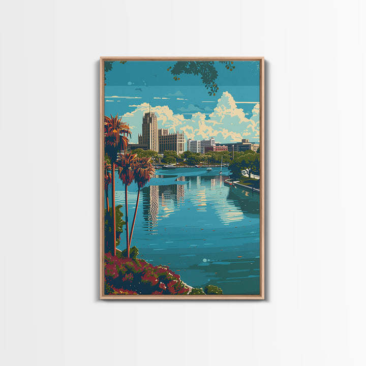 Tallahassee Travel Poster, Framed Canvas Print, Retro Travel Poster, City Wall Art, Travel Decor, Home Office Decor, Travel Wall Art